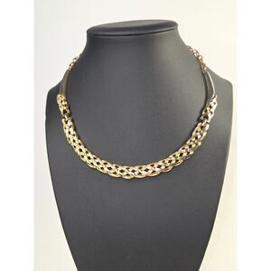 Braided Link Gold Tone Vintage Necklace